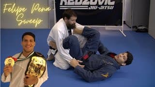 Felipe Pena shows BJJ open guard sweep